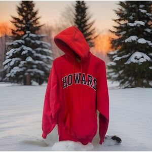 Steve & Barry's Heavy Pullover Hoodie Howard University Men XL Red Drawstring